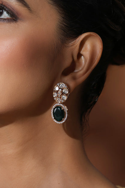 Polki Stone Drop Earrings 