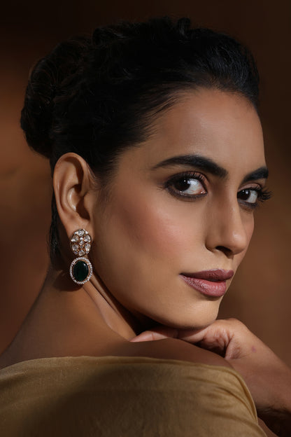 Polki Stone Drop Earrings 