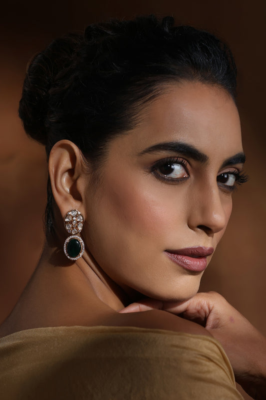 Polki Stone Drop Earrings 