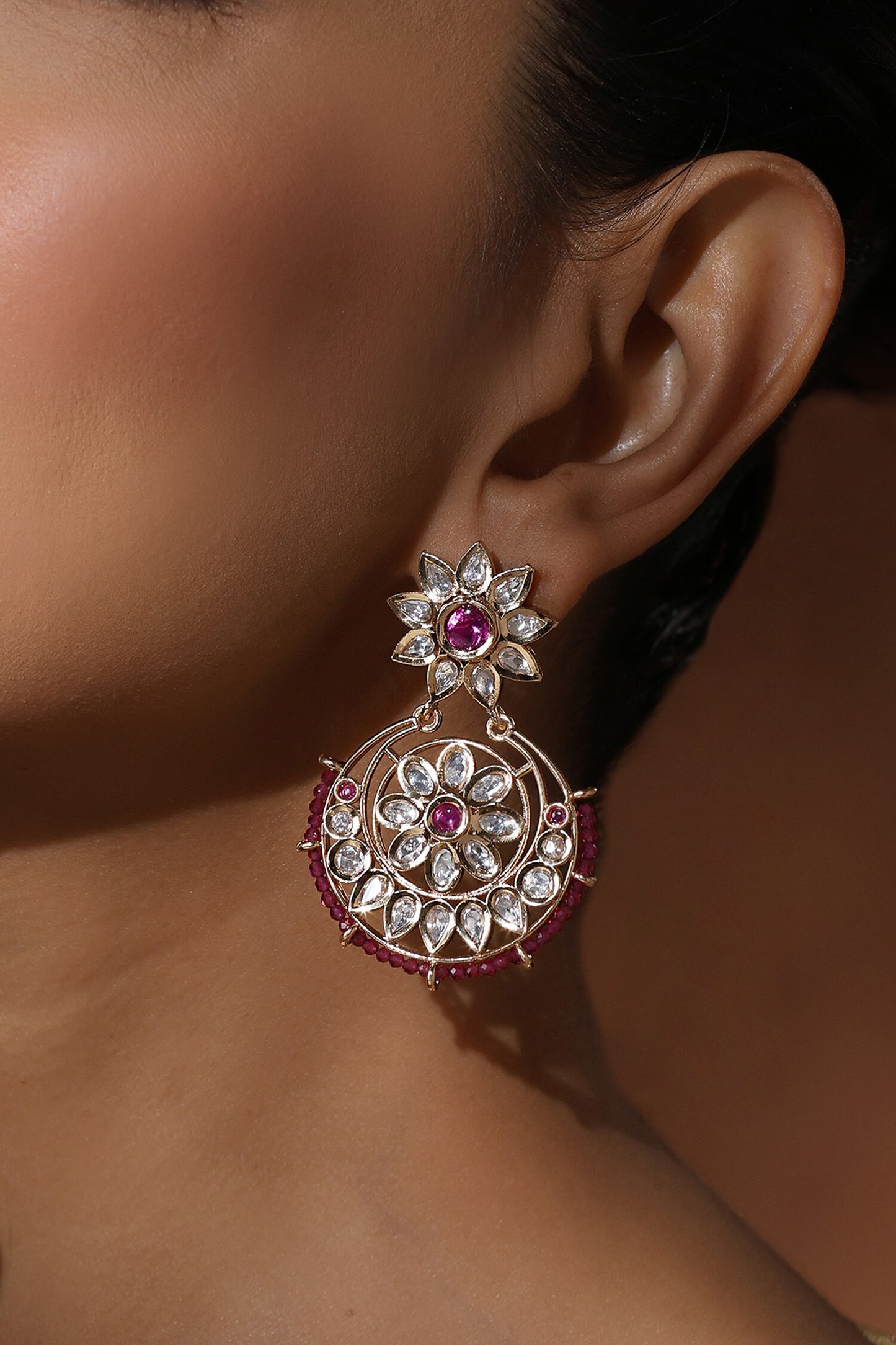 Floral Polki Chandbalis 