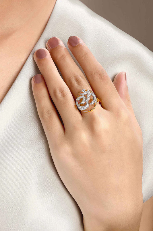 Cubic Zirconia Om Ring 