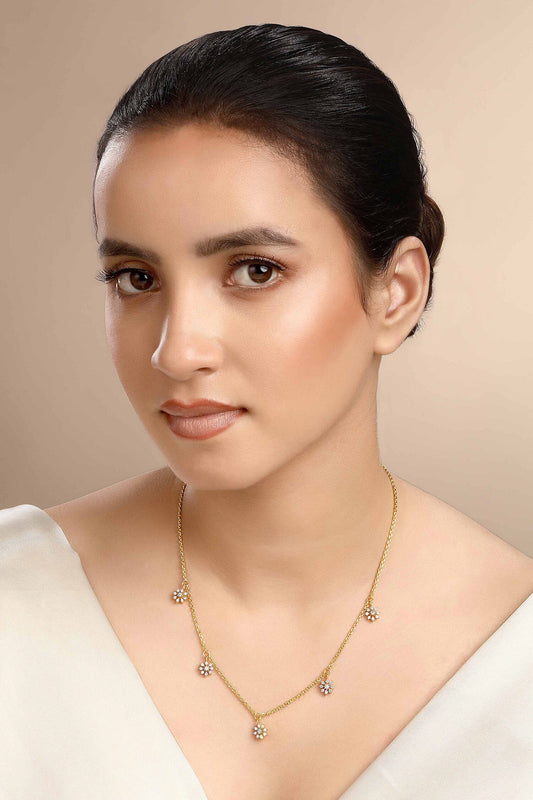 Cubic Zirconia Bloom Necklace 