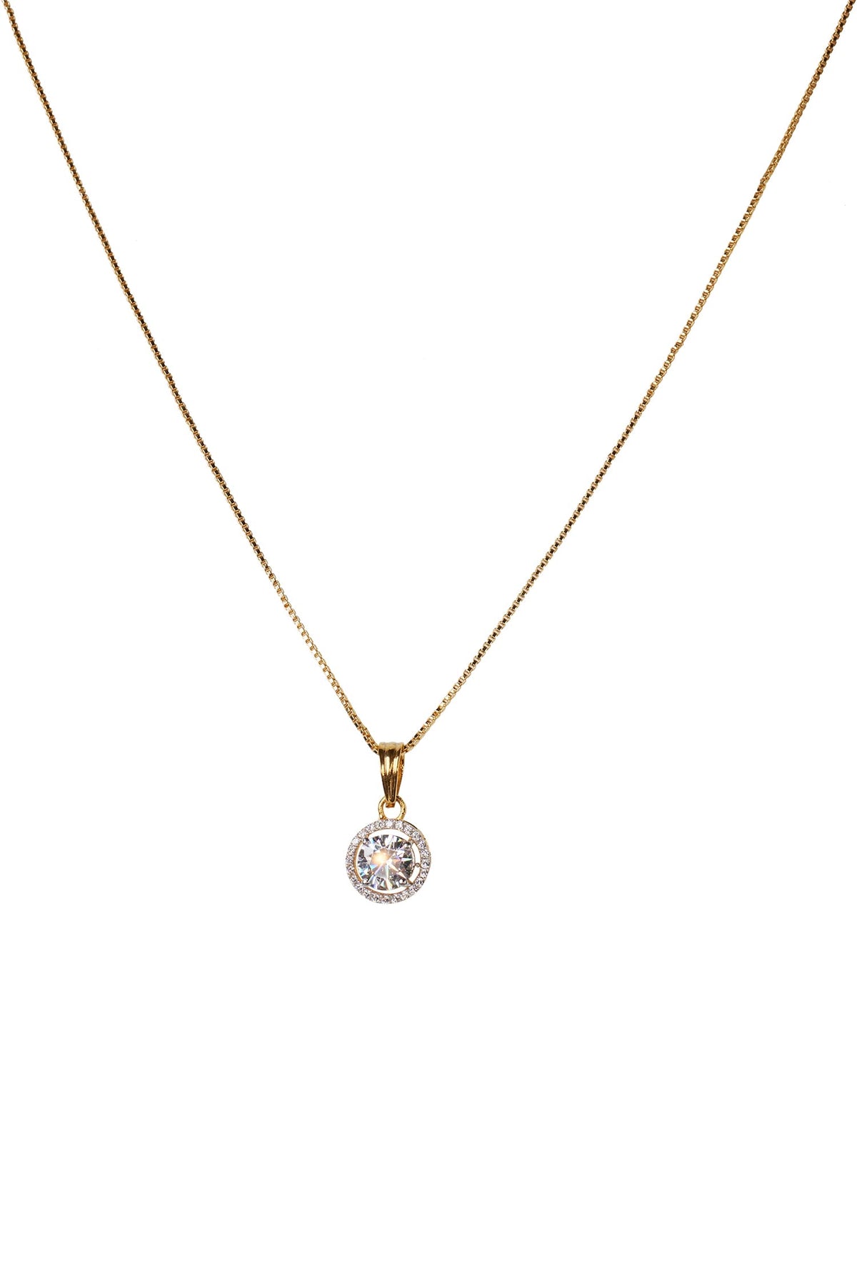 Cubic Zirconia Solitaire Pendant Set 