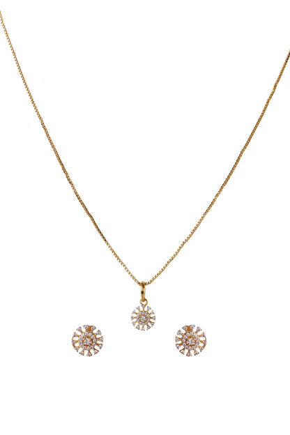 Cubic Zirconia Pendant & Earring Set 
