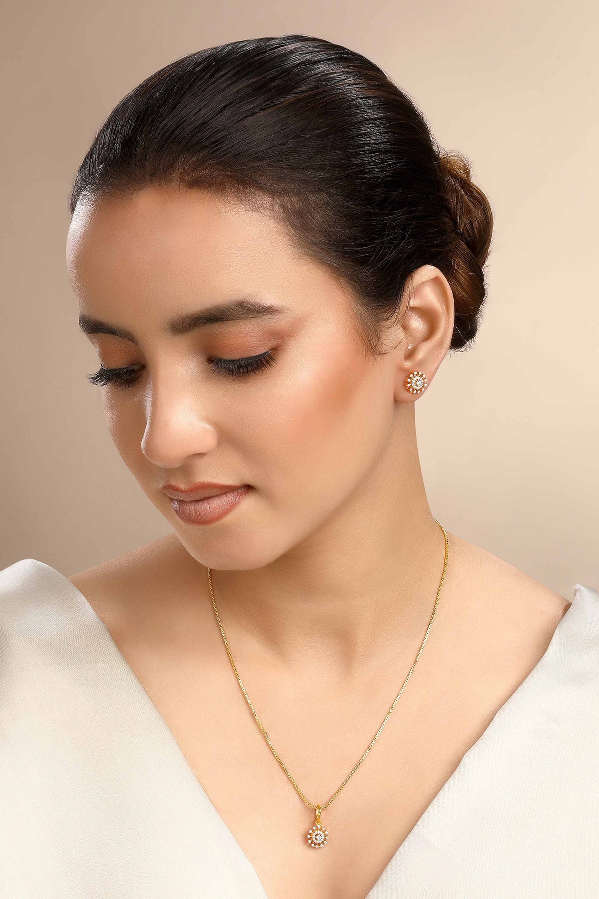 Cubic Zirconia Pendant & Earring Set 