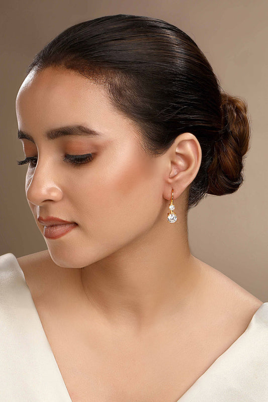 Cubic Zirconia Dainty Drop Earrings 