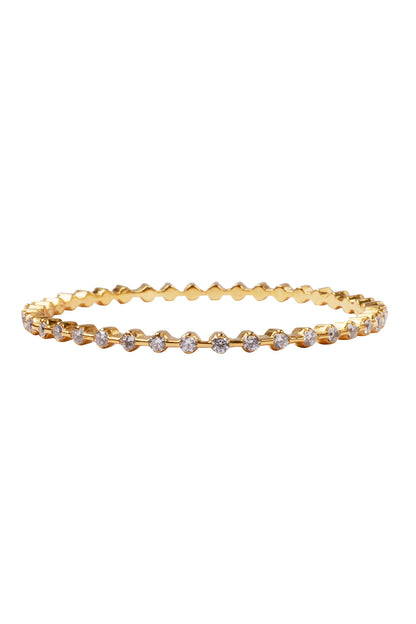 Cubic Zirconia Gold Bangles Set 