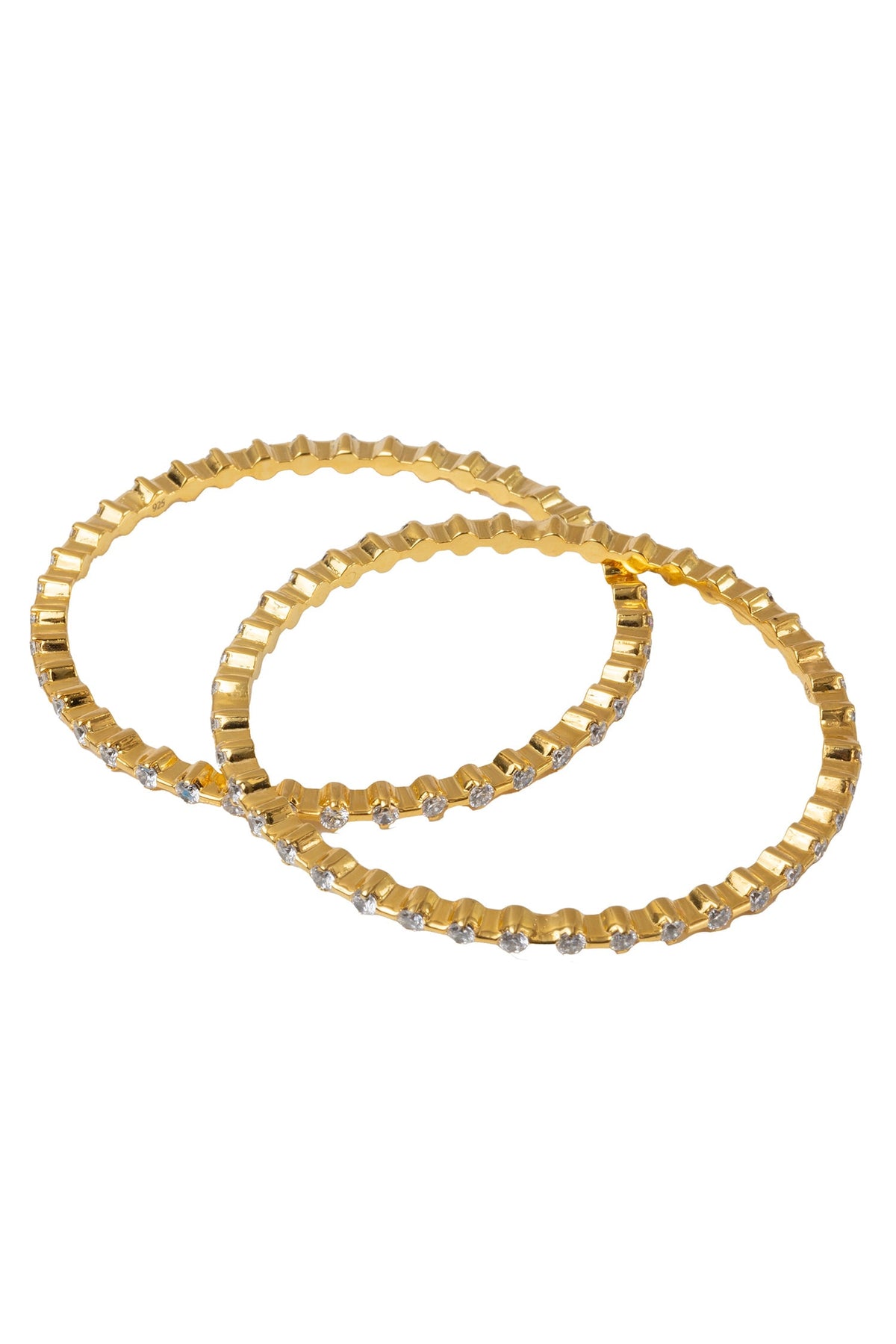Cubic Zirconia Gold Bangles Set 