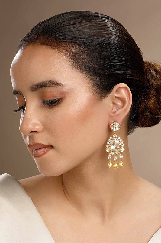 Moissanite Polki Dangler Earrings 