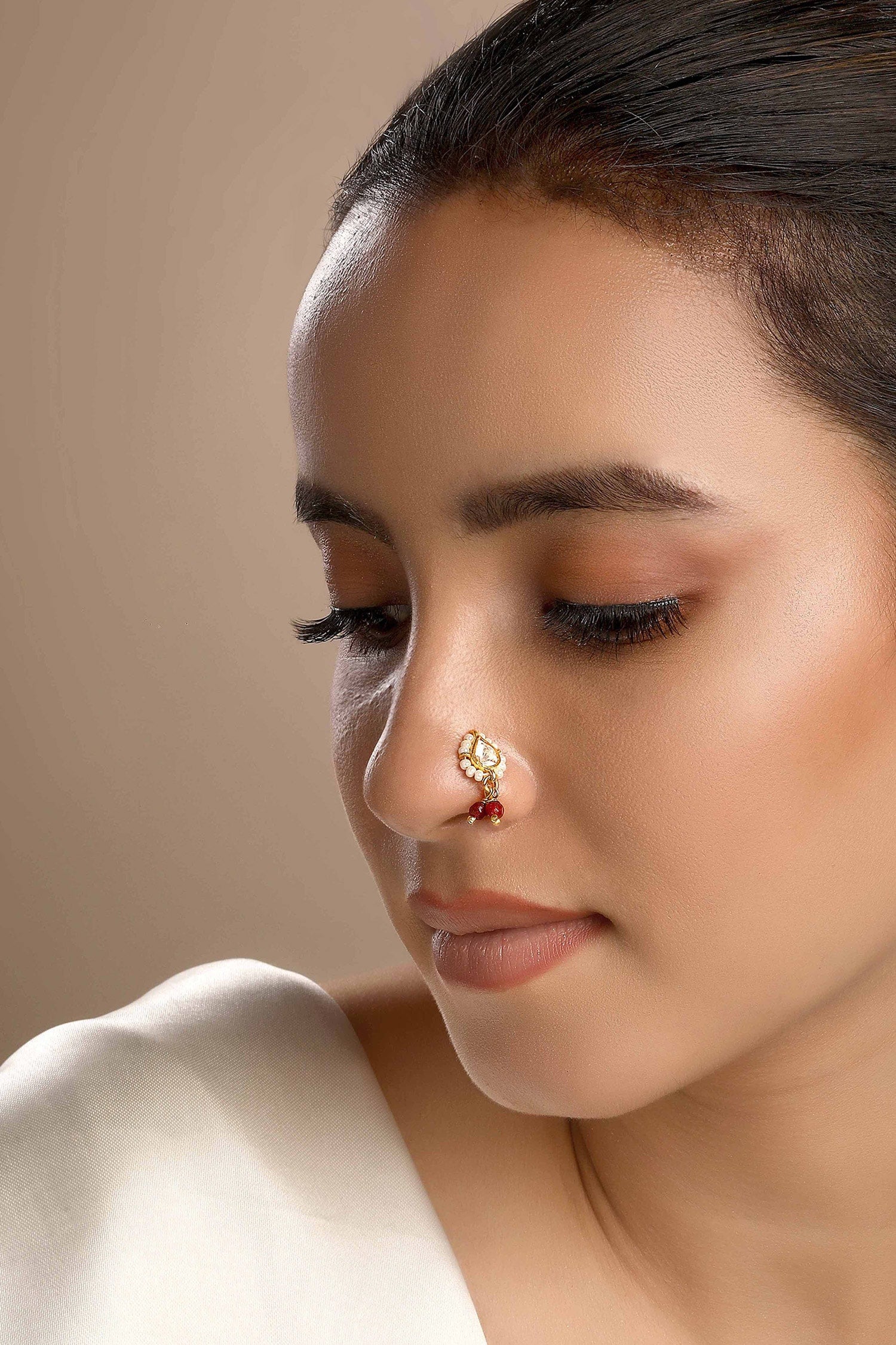 Moissanite Polki Embellished Nath 
