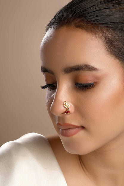 Moissanite Polki Embellished Nath 