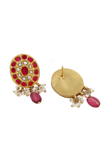 Kundan Stone Embellished Earrings 