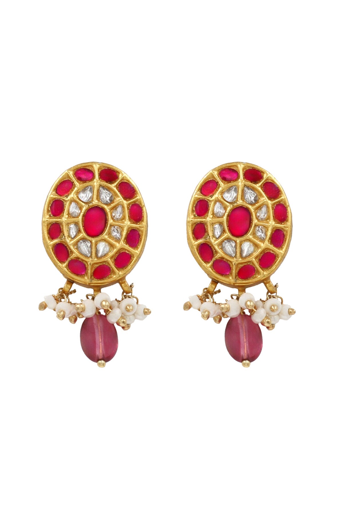Kundan Stone Embellished Earrings 