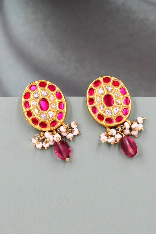 Kundan Stone Embellished Earrings 