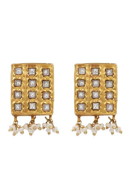 Kundan Beaded Drop Earrings 