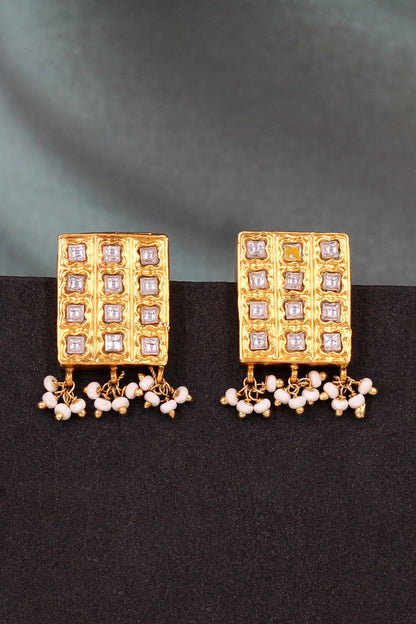 Kundan Beaded Drop Earrings 