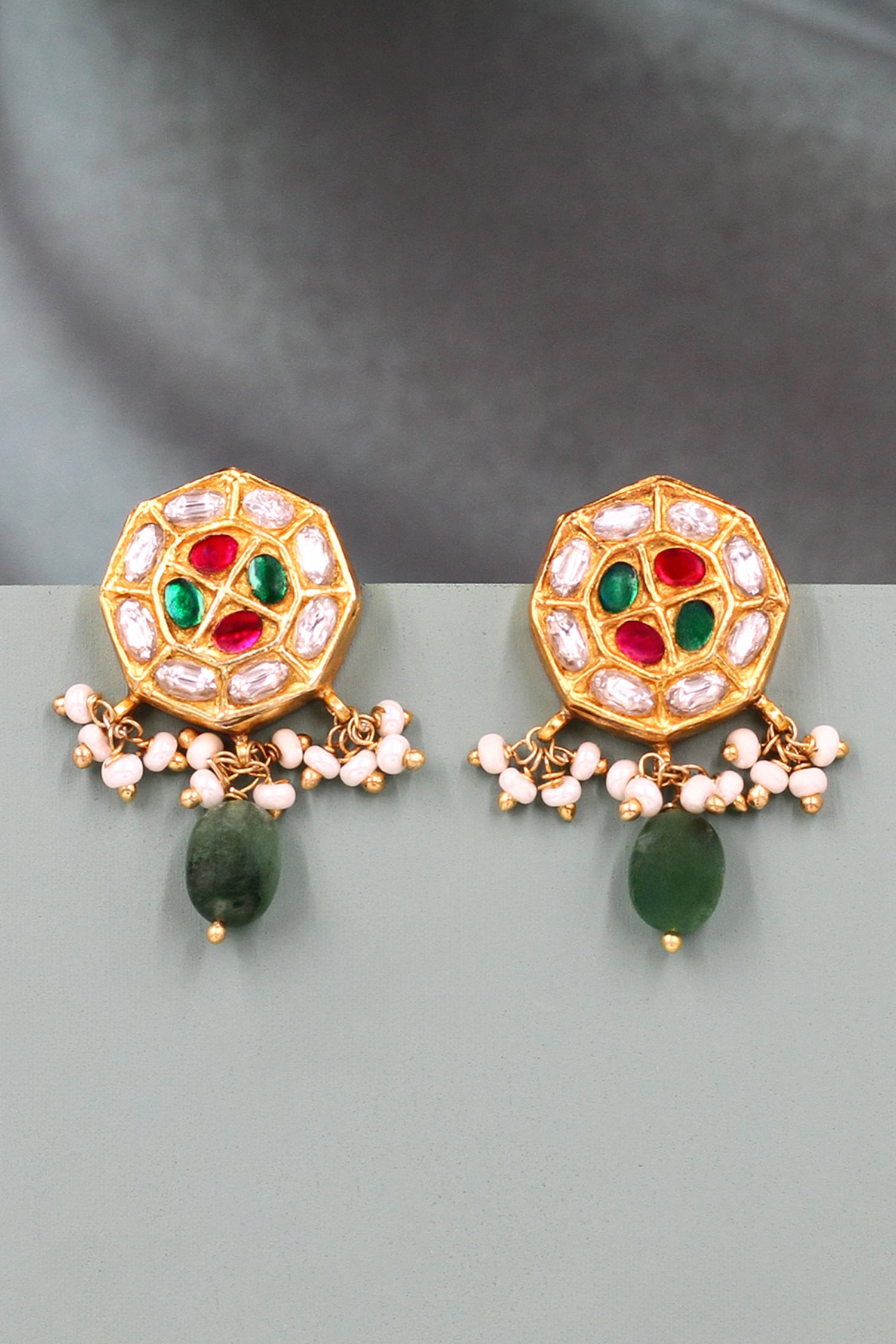 Kundan Stone Drop Earrings 