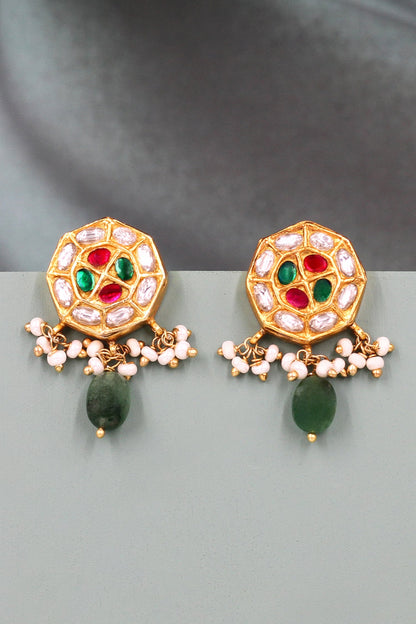 Kundan Stone Drop Earrings 