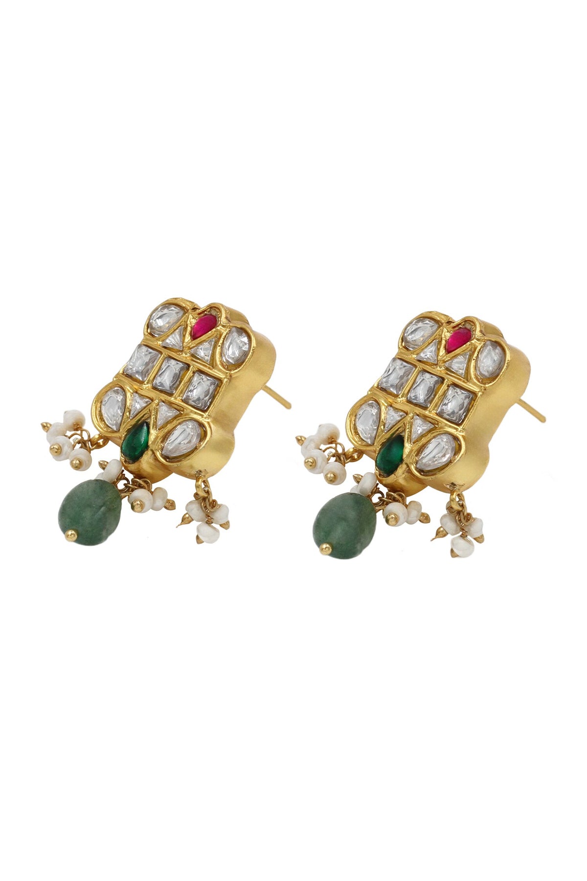 Gold Plated Kundan Stone Earrings 