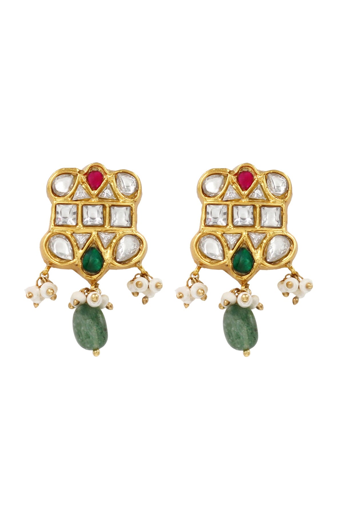 Gold Plated Kundan Stone Earrings 