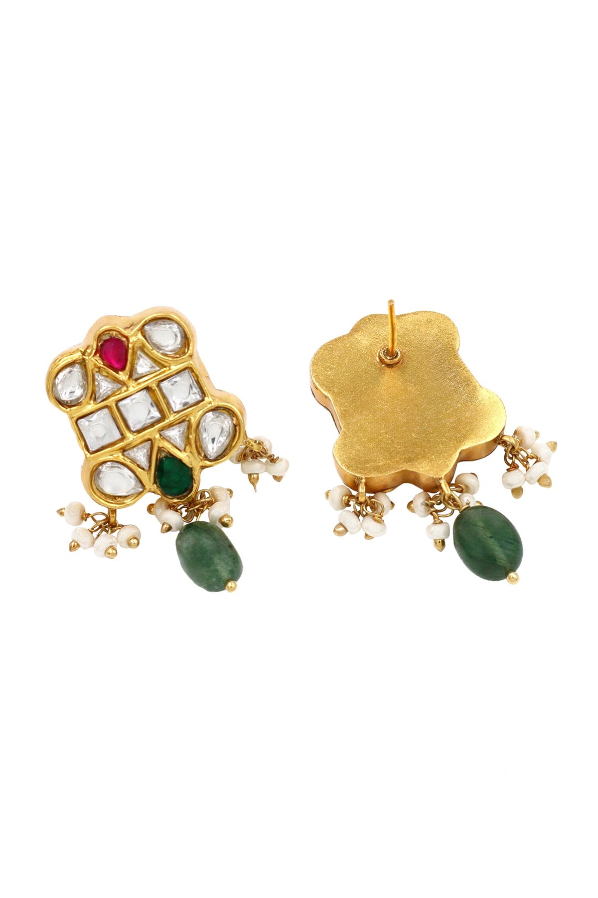 Gold Plated Kundan Stone Earrings 
