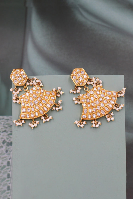 Kundan Beaded Dangler Earrings 
