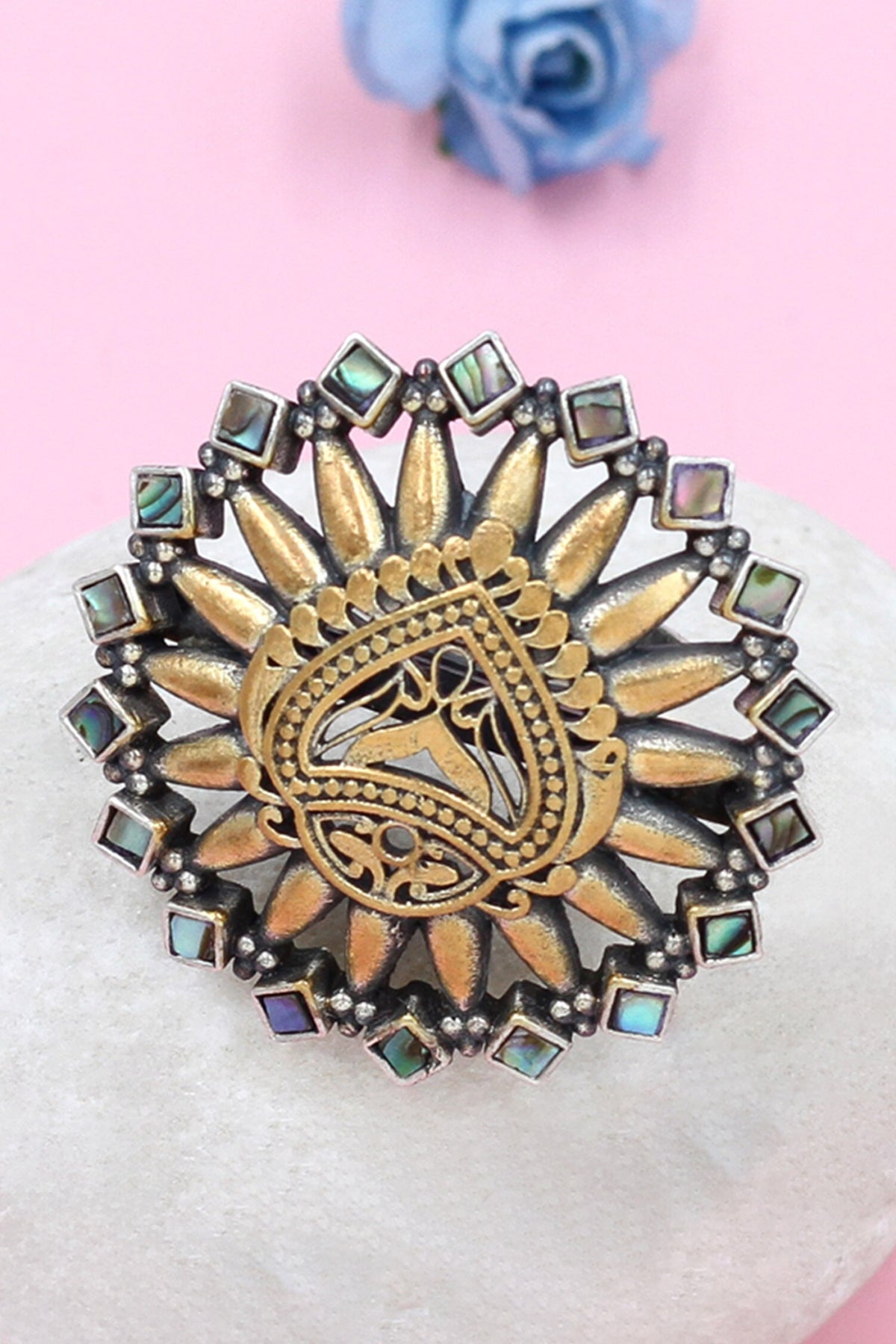 Floral Cutwork Kundan Ring 