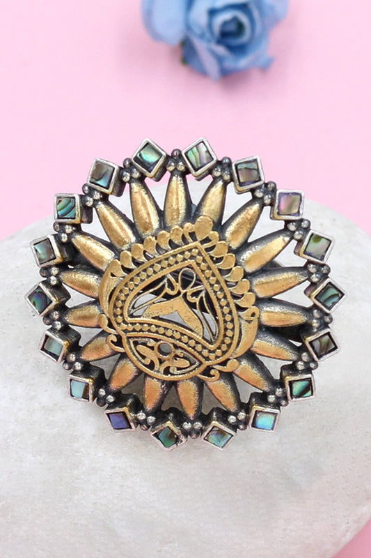 Floral Cutwork Kundan Ring 