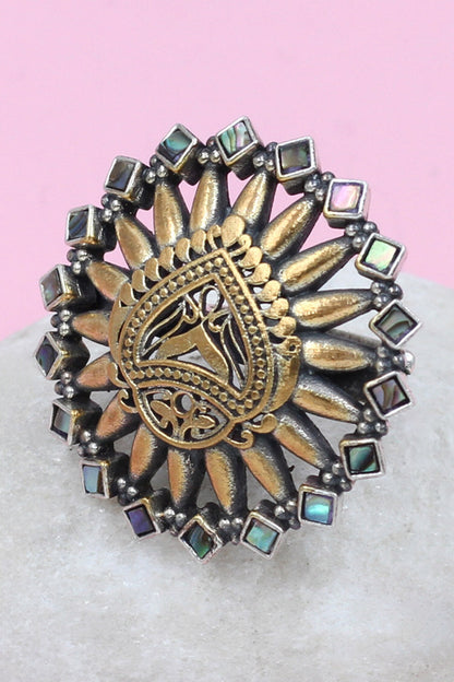 Floral Cutwork Kundan Ring 