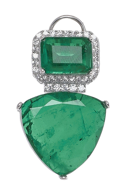 Emerald Stone Studded Dangler Earrings 