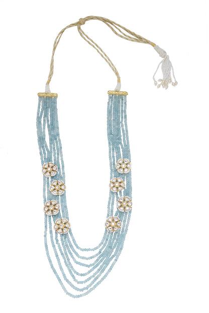 Layered Moissanite Polki Necklace 