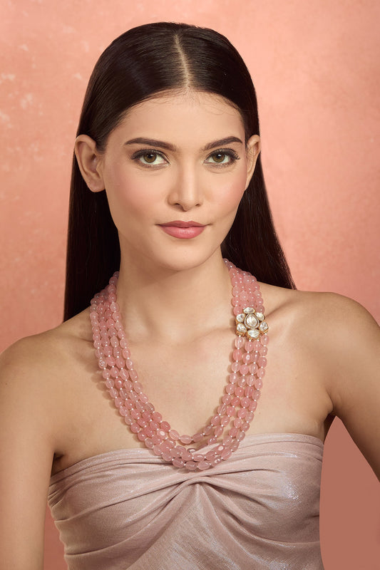 Gold Plated Kundan Polki Long Necklace 