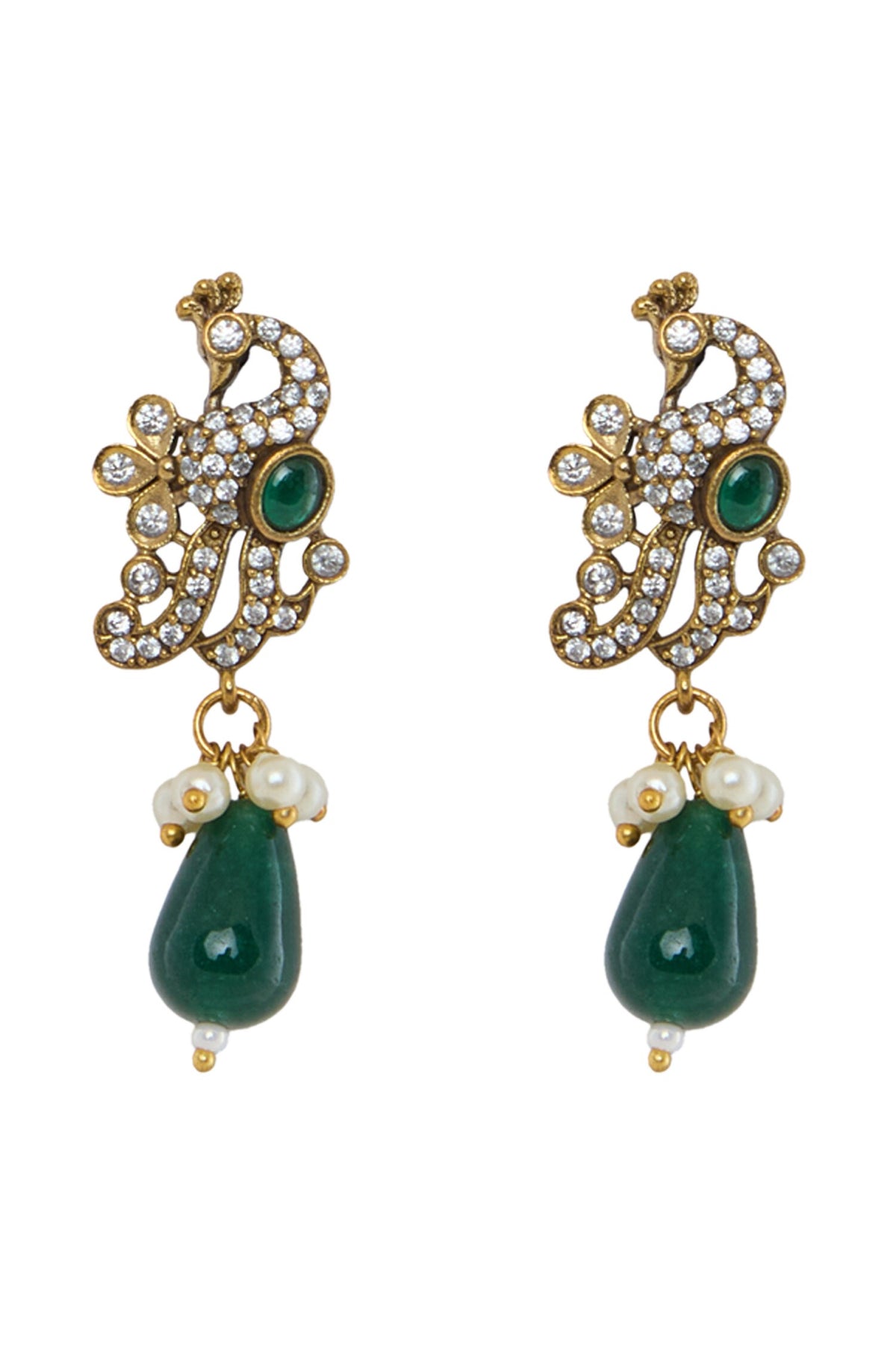 Emerald Moissanite Zirconia Layered Necklace Set 
