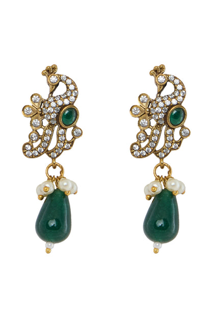 Emerald Moissanite Zirconia Layered Necklace Set 