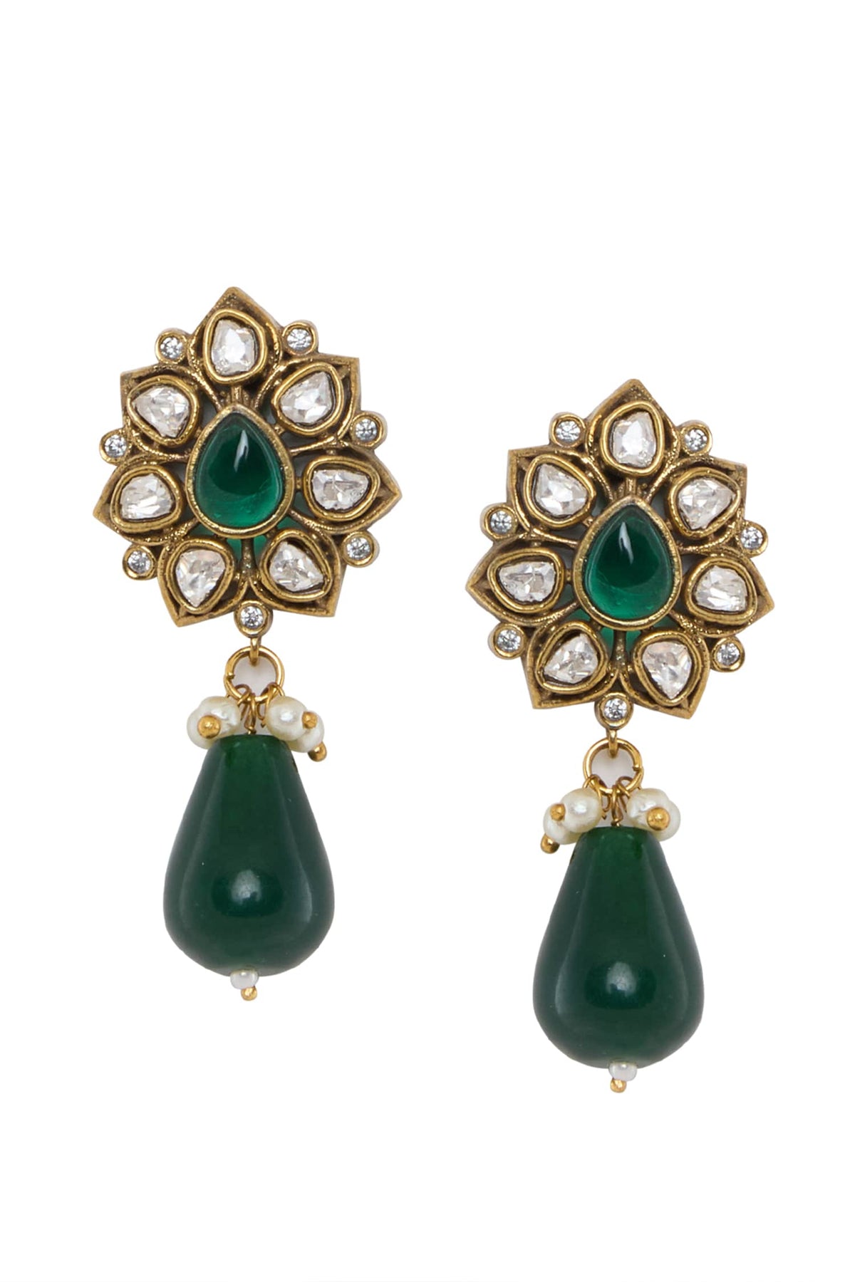 Emerald Moissanite Layered Necklace Set 