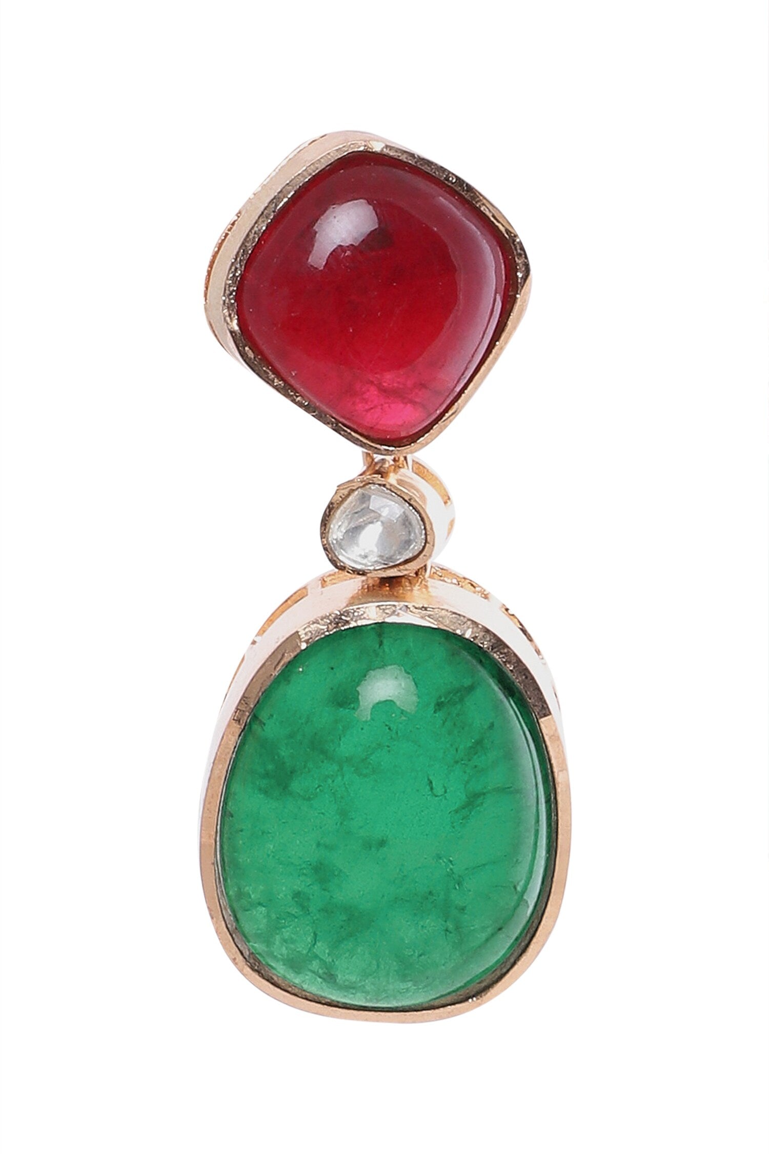Ruby & Emerald Dangler Earrings 