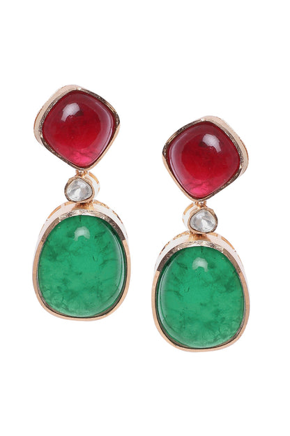 Ruby & Emerald Dangler Earrings 