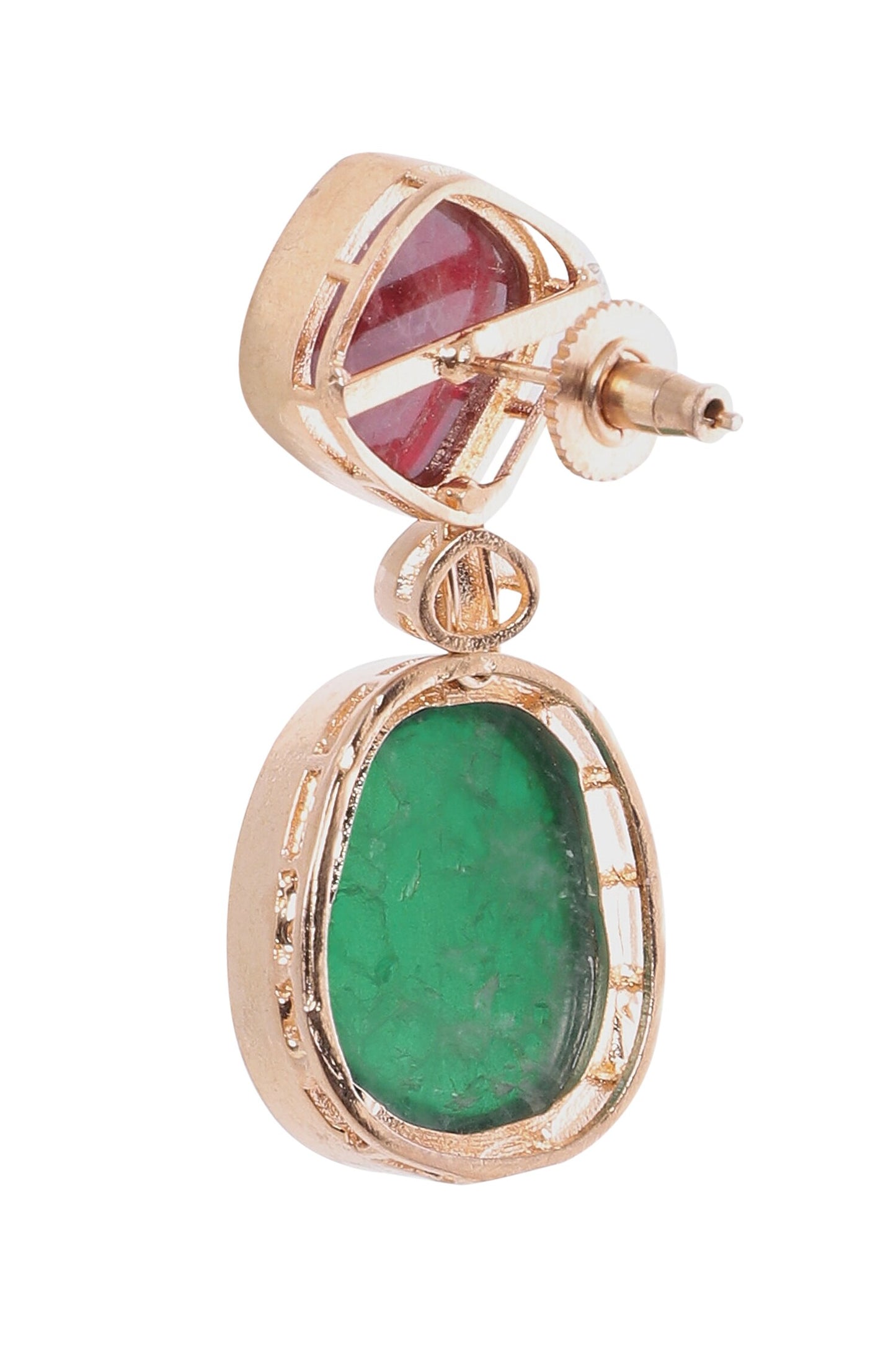 Ruby & Emerald Dangler Earrings 