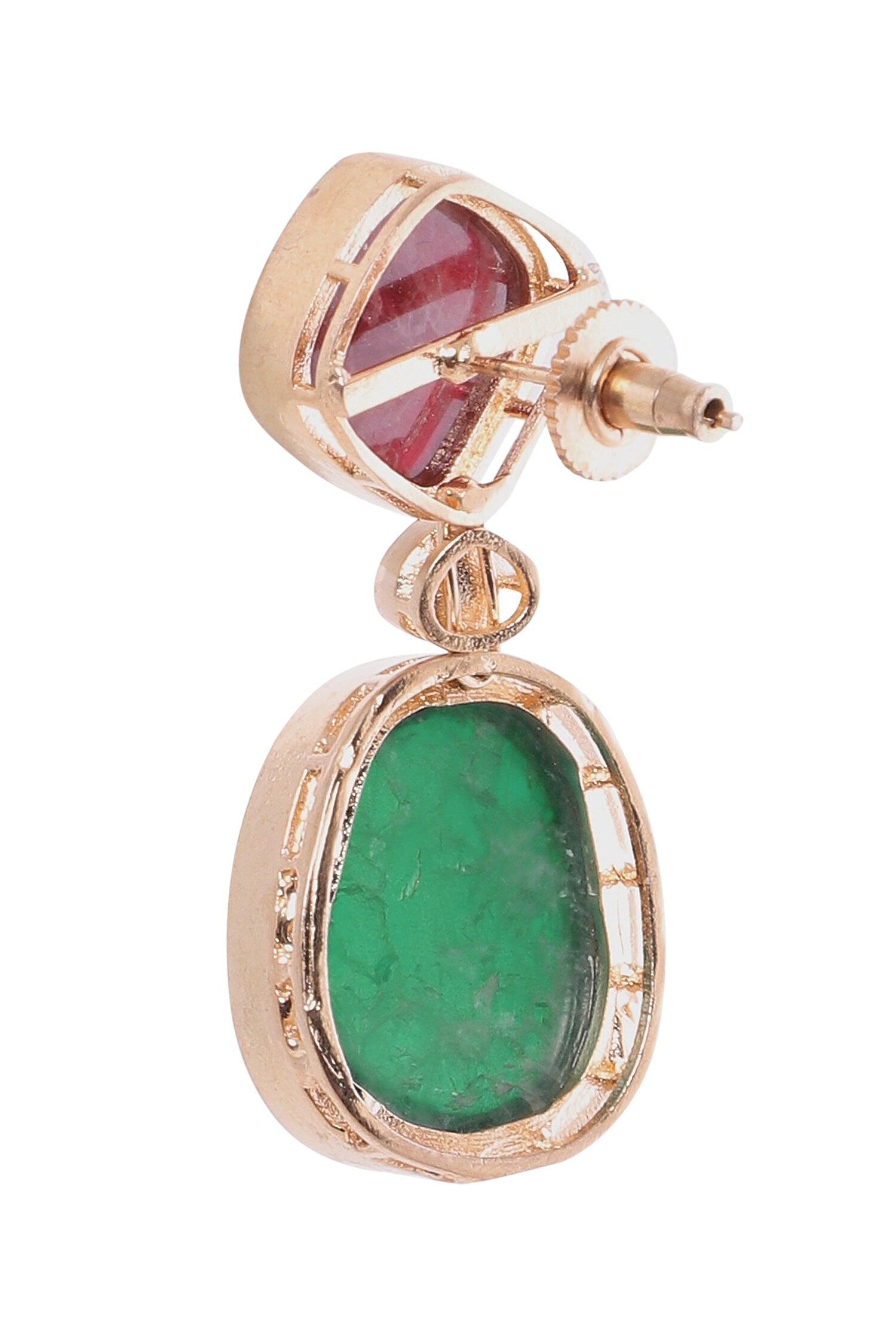 Ruby & Emerald Dangler Earrings 