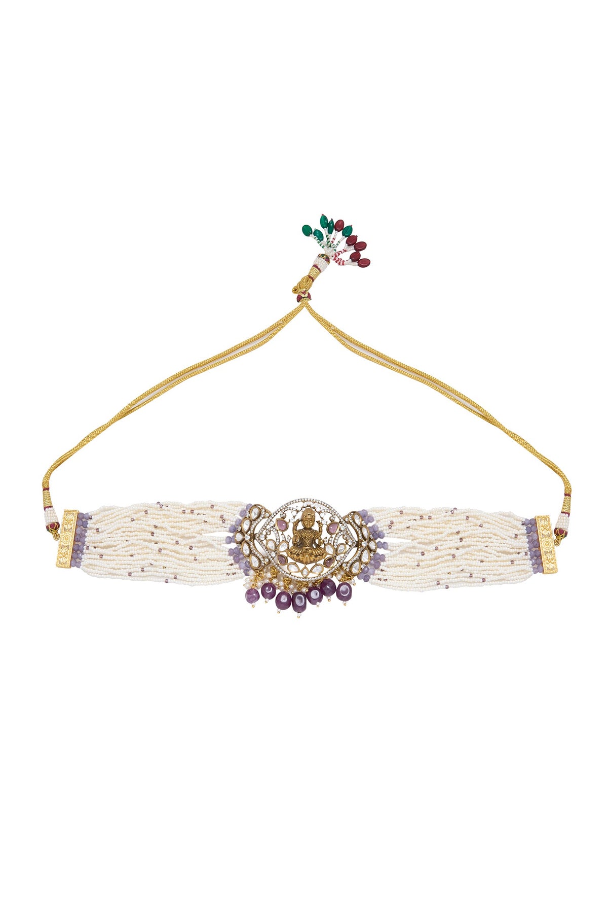 Gold Plated Goddess Motif Necklace Set 