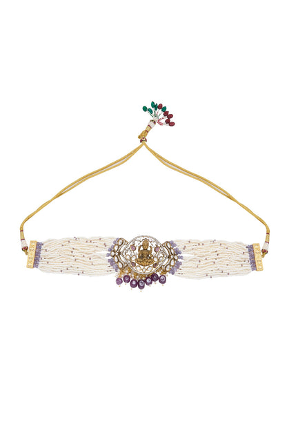 Gold Plated Goddess Motif Necklace Set 