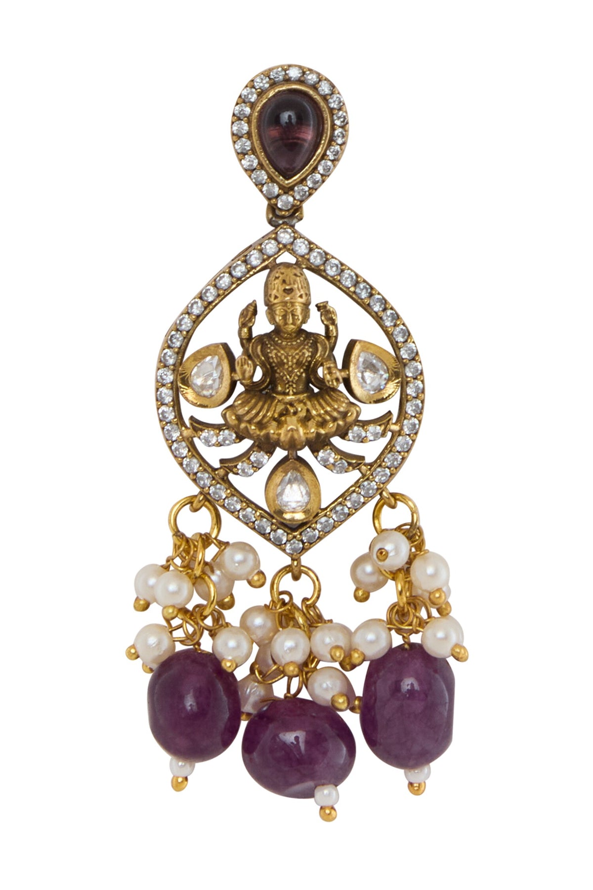 Gold Plated Goddess Motif Necklace Set 