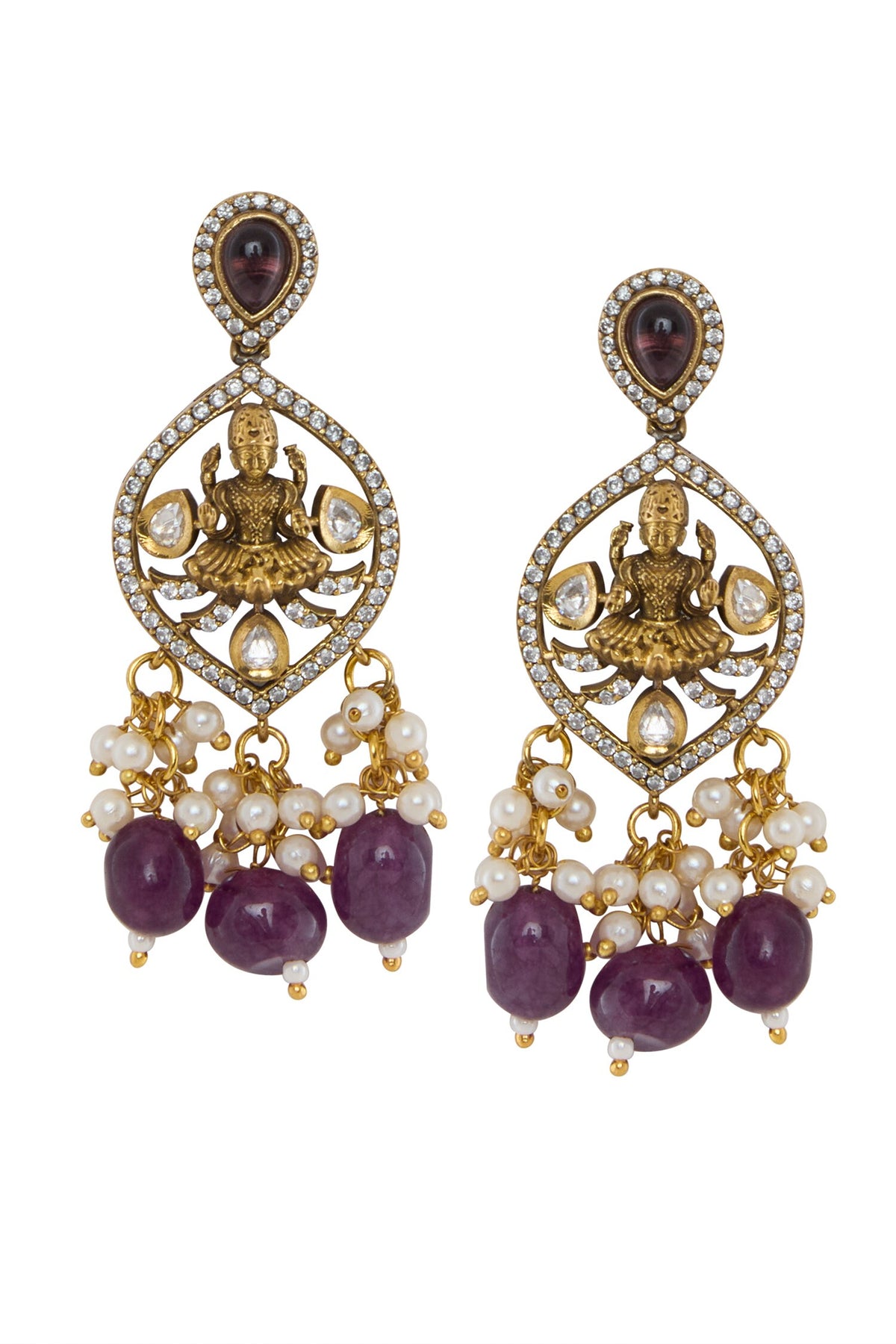 Gold Plated Goddess Motif Necklace Set 