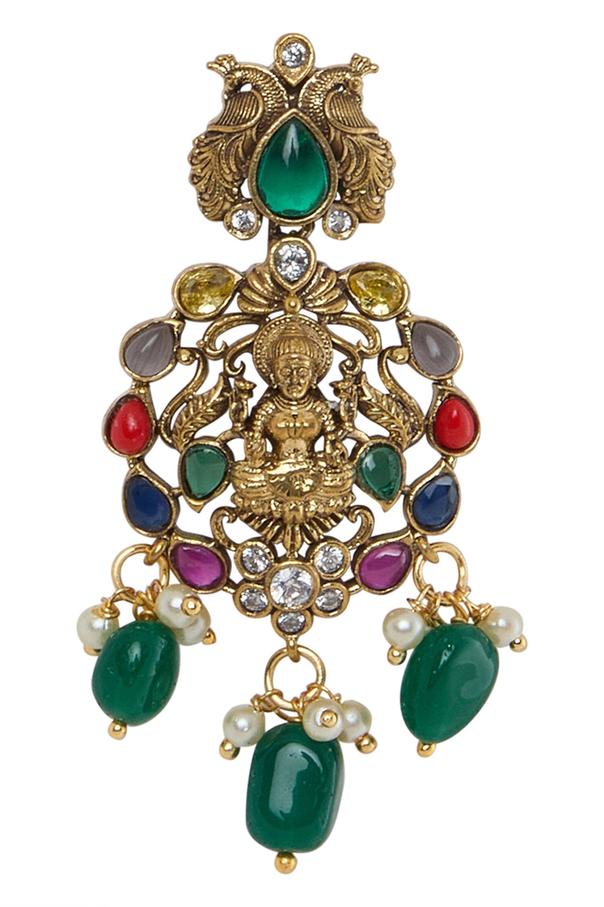 Goddess Motif Carved Necklace Set 