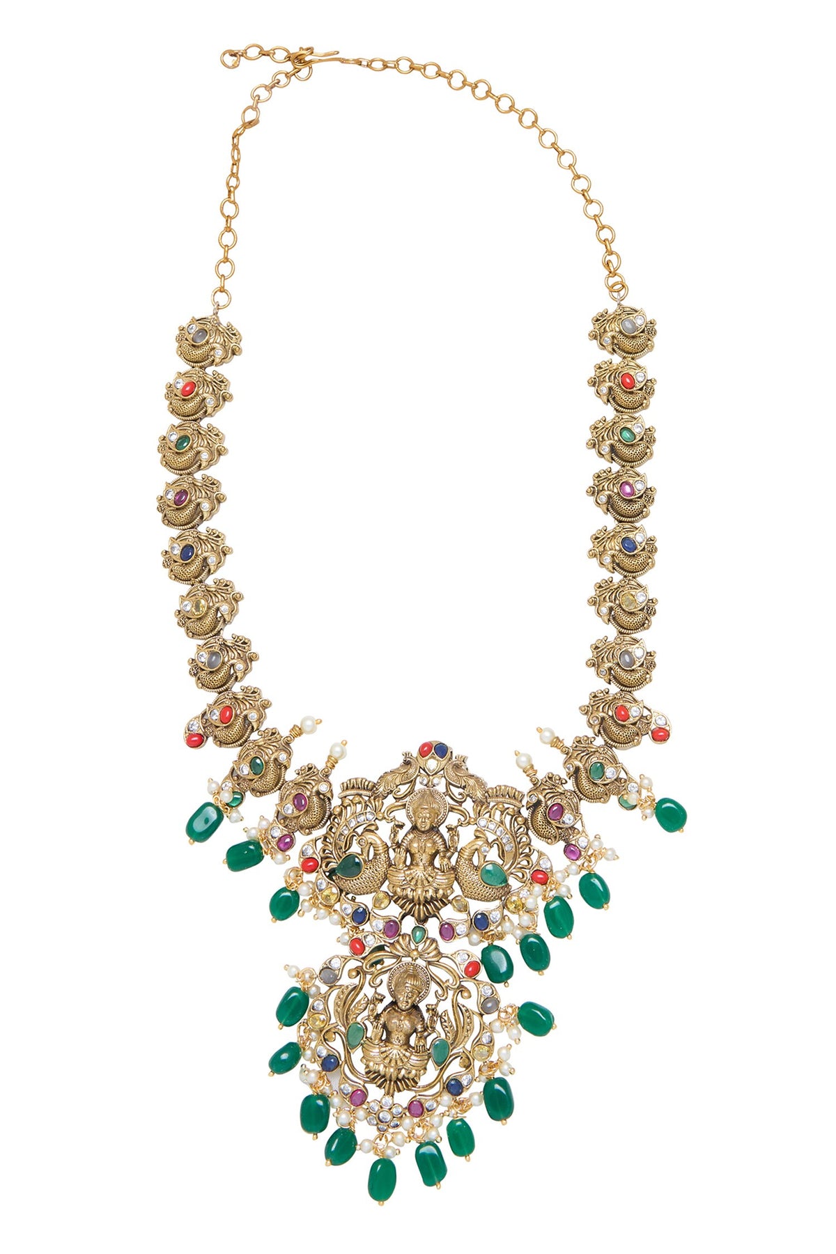 Goddess Motif Carved Necklace Set 