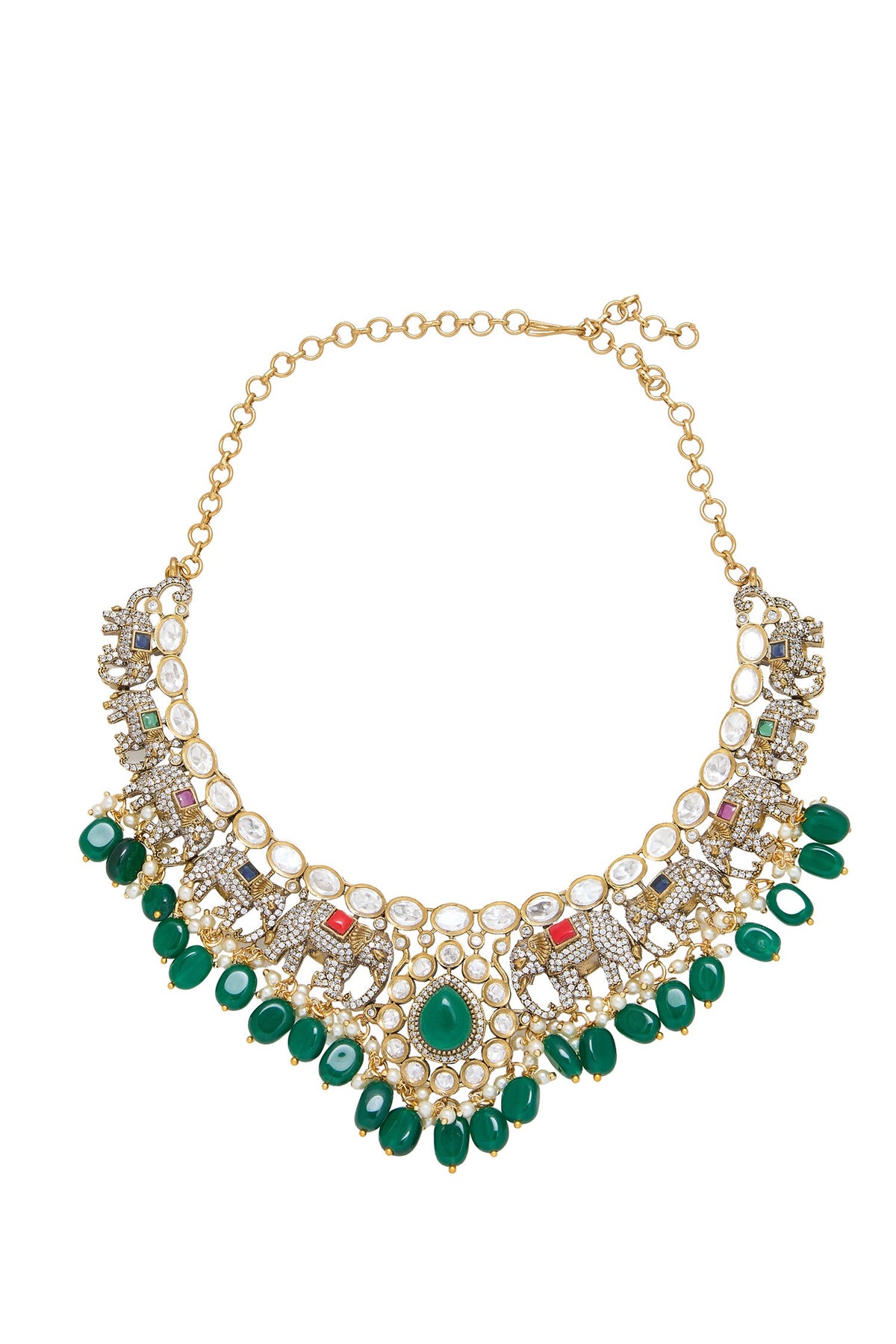 Elephant Motif Necklace & Earrings Set 