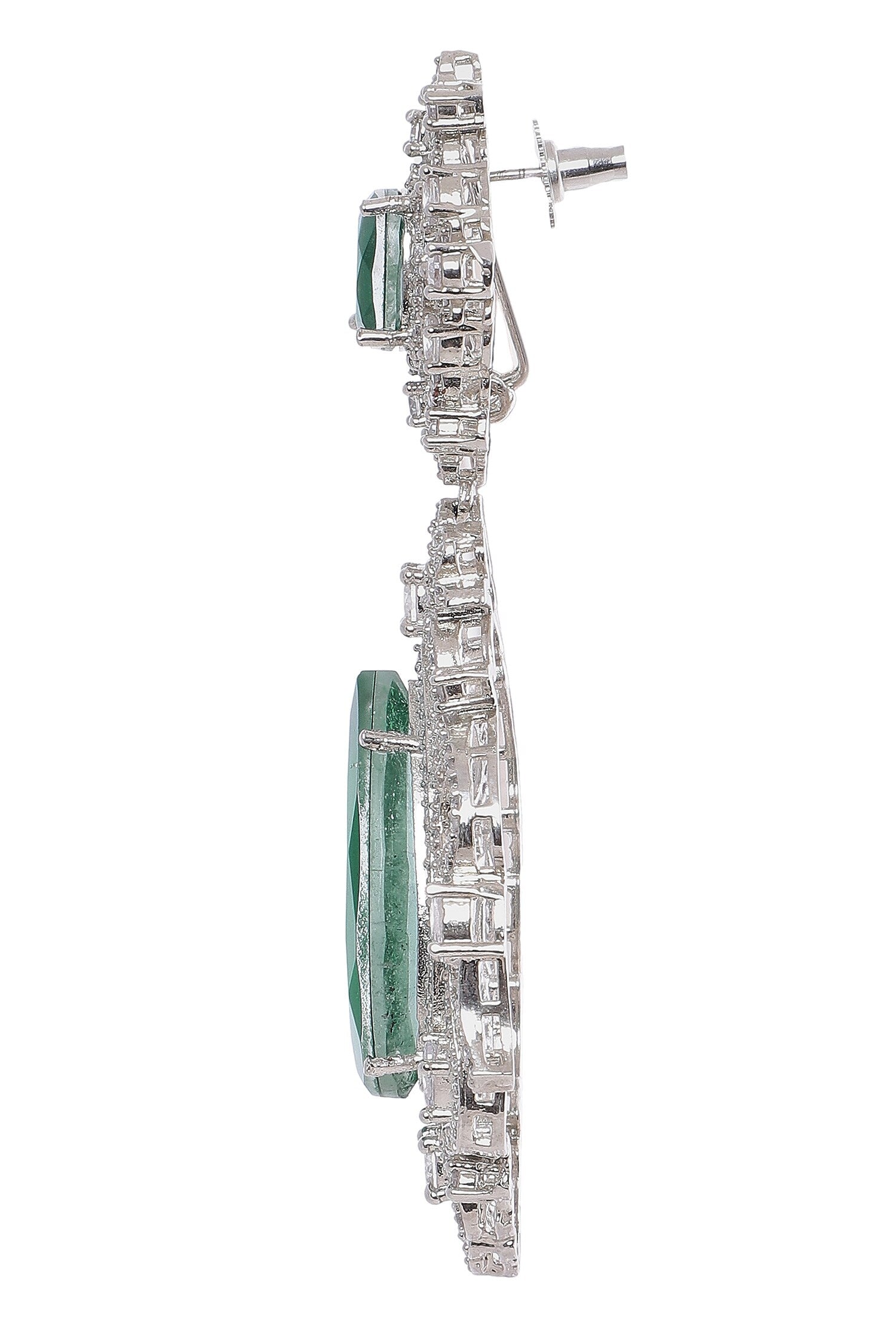 Emerald Stone Dangler Earrings 
