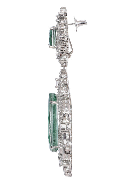 Emerald Stone Dangler Earrings 