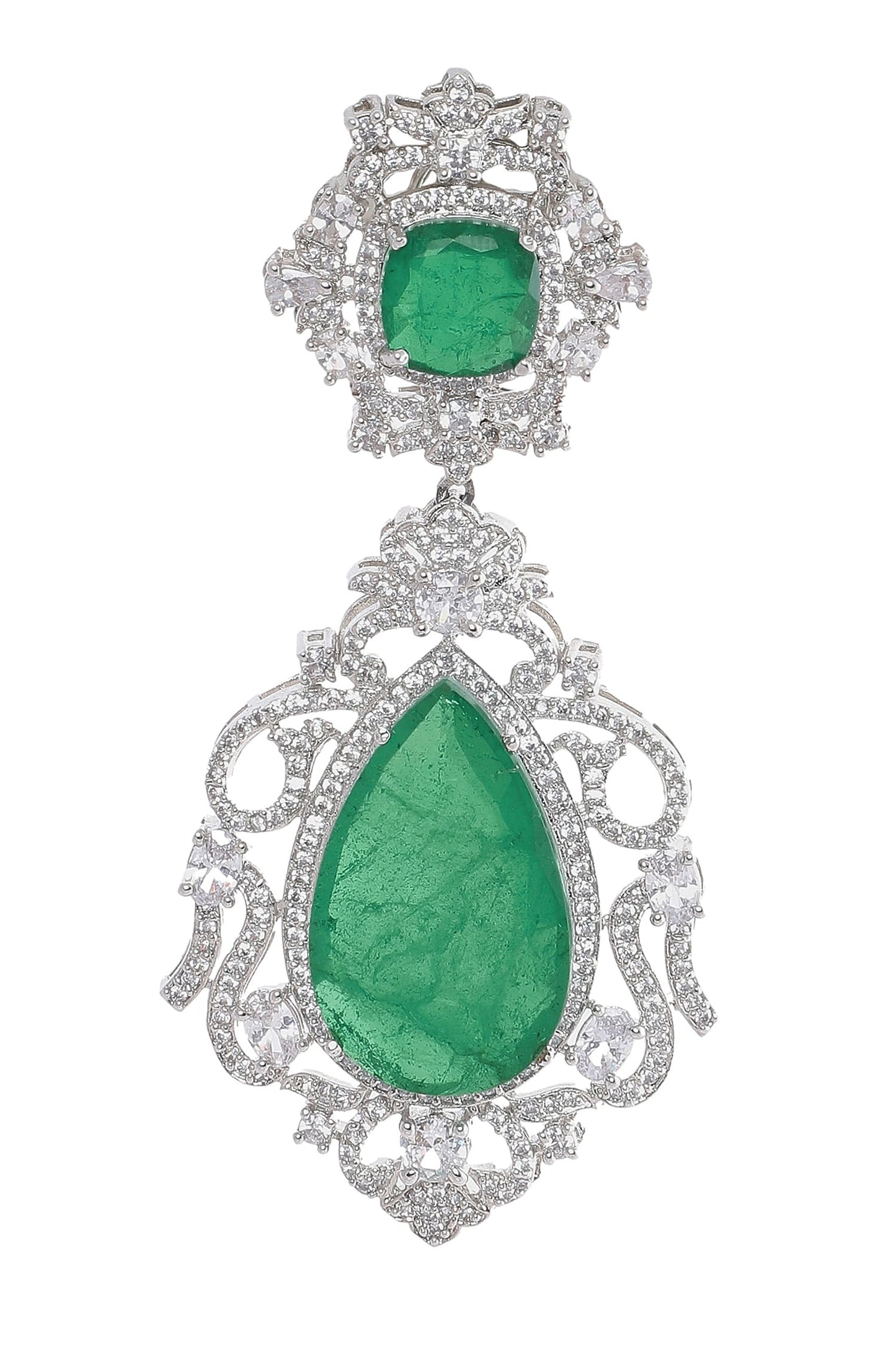 Emerald Stone Dangler Earrings 