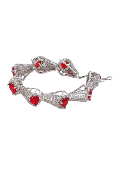 Ruby Stone & Zircon Bracelet 